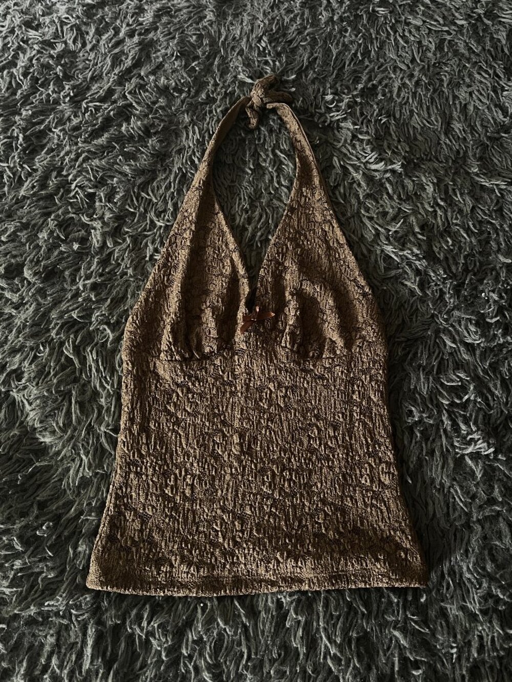 Urban Planet Chocolate Lace Halter Top (NWOT)